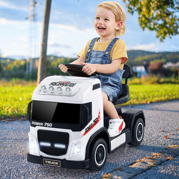 6V Kids Electric Ride-on Truck with Adjustable Height Seat