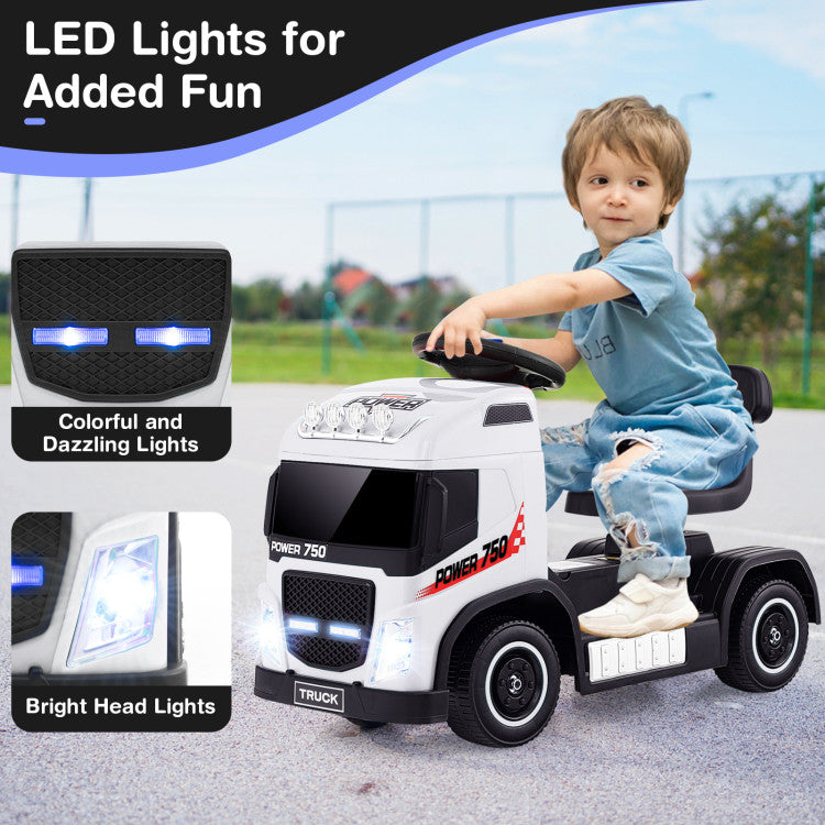 6V Kids Electric Ride-on Truck with Adjustable Height Seat