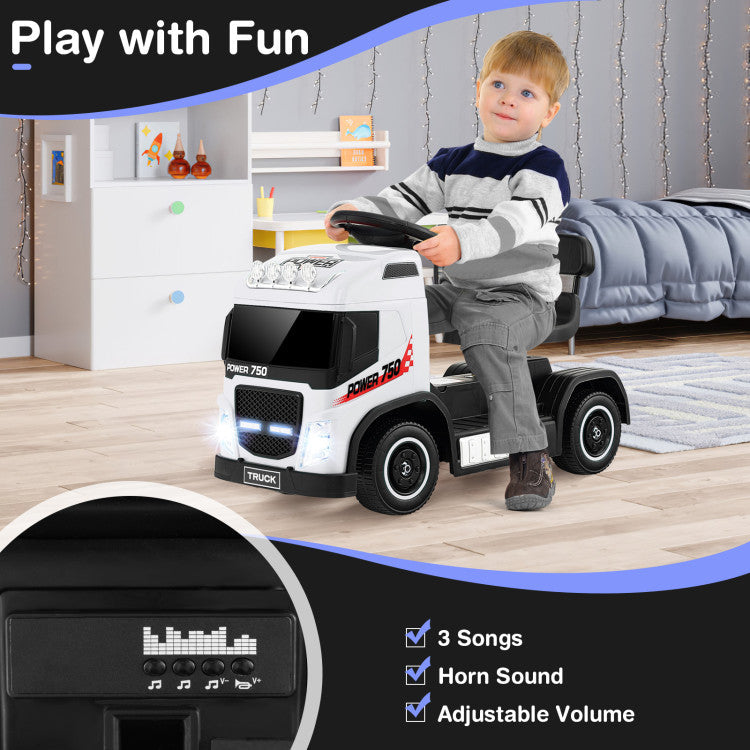 6V Kids Electric Ride-on Truck with Adjustable Height Seat