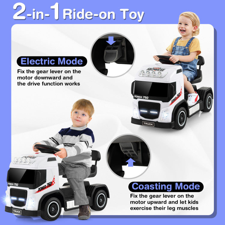 6V Kids Electric Ride-on Truck with Adjustable Height Seat