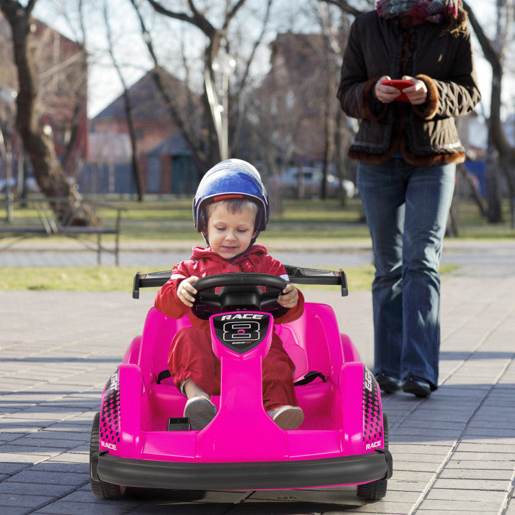 6V Kids Ride-On Go Cart with Remote Control and Safety Belt for 3+ Year Kids