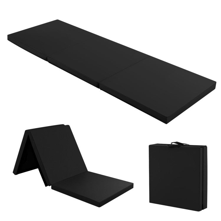 6 x 2 FT Tri-Fold Gym Mat with Handles and Removable Zippered Cover