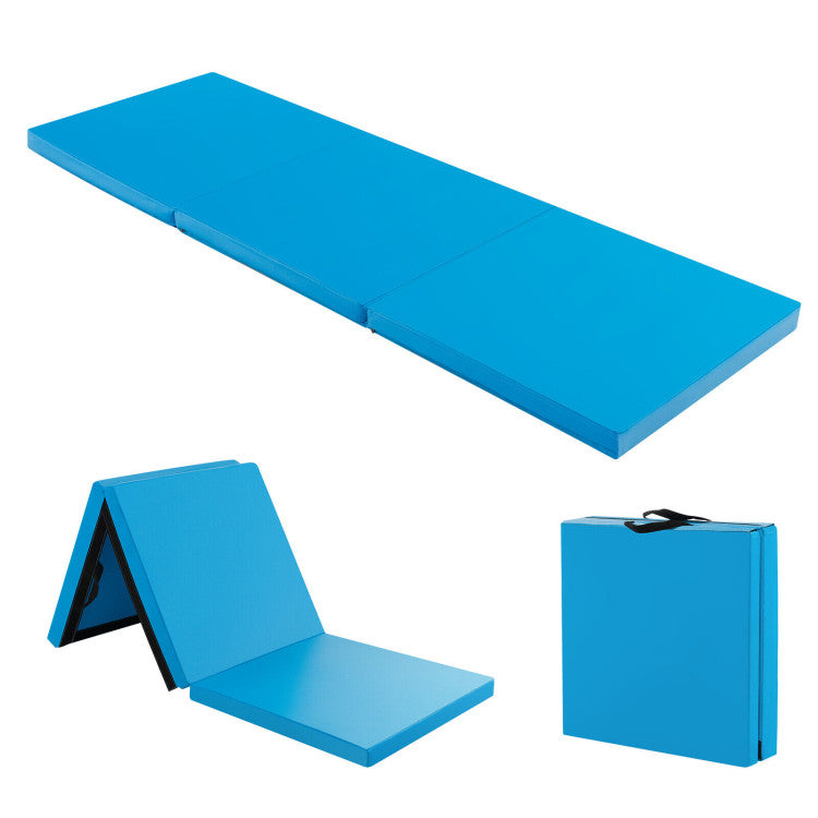 6 x 2 FT Tri-Fold Gym Mat with Handles and Removable Zippered Cover