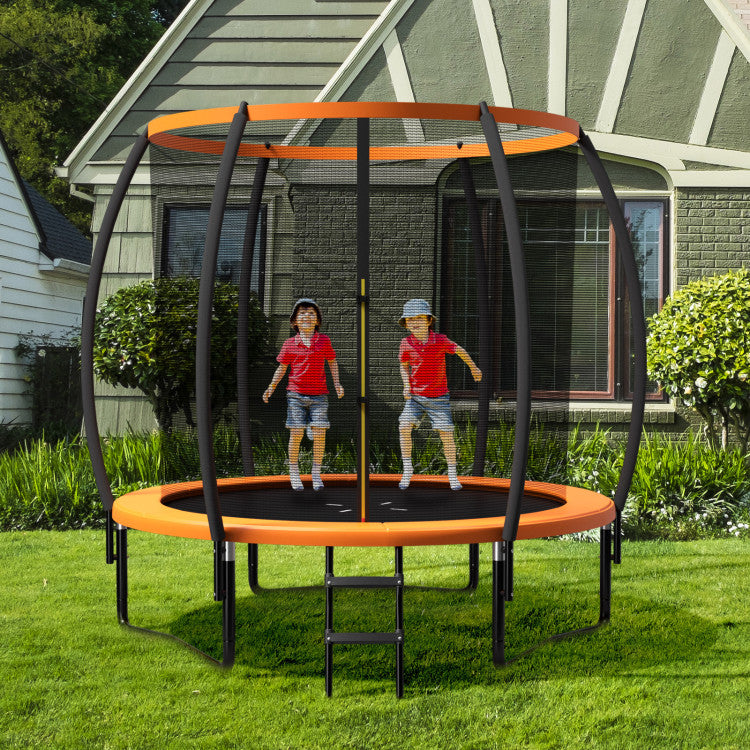 8 Feet ASTM Approved Recreational Trampoline with Ladder for Backyard