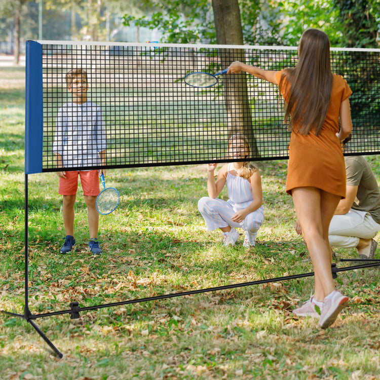 10/14 Feet Adjustable Badminton Net Stand with Shuttlecocks and Portable Carry Bag