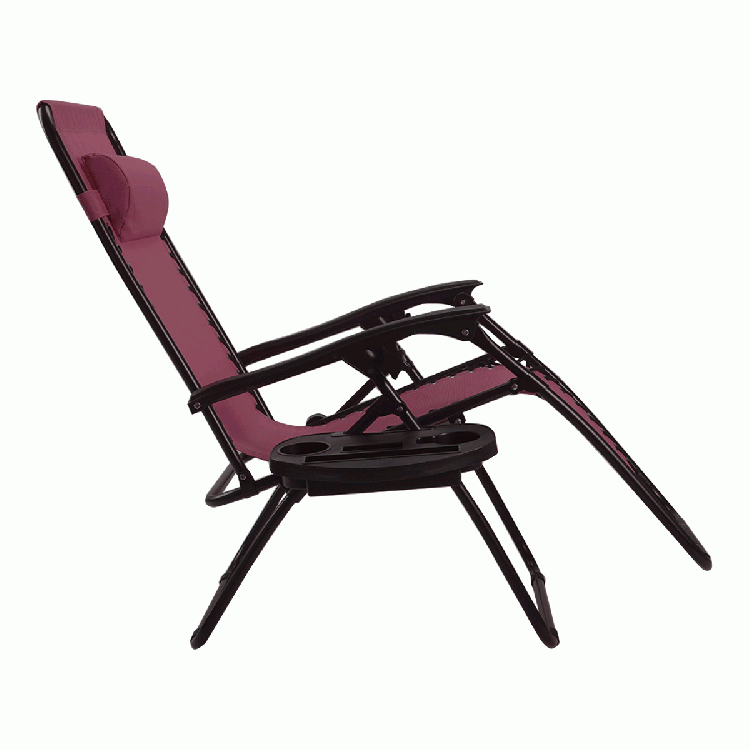 Adjustable Folding Zero Gravity Reclining Lounge Chair with Headrest and Cup Holder