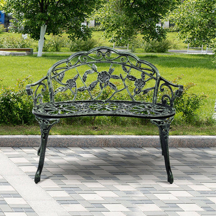 Aluminum Outdoor Patio Garden Bench Chair Loveseat Cast