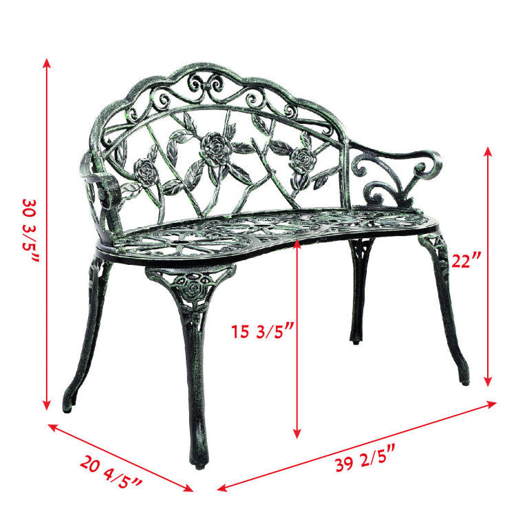 Aluminum Outdoor Patio Garden Bench Chair Loveseat Cast