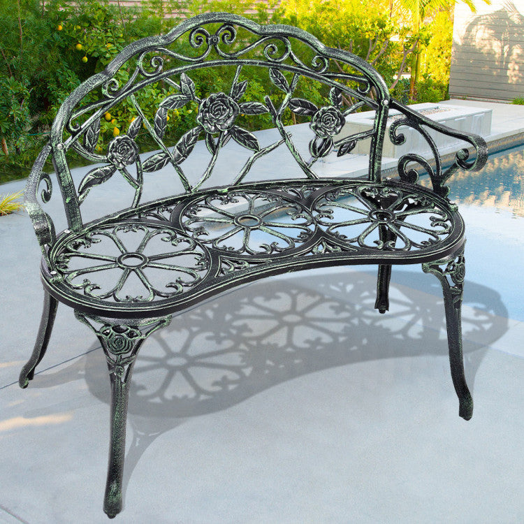 Aluminum Outdoor Patio Garden Bench Chair Loveseat Cast