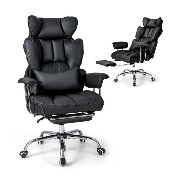 Big and Tall Executive Office Desk Chair with Footrest and Adjustable Backrest
