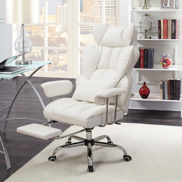 Big and Tall Executive Office Desk Chair with Footrest and Adjustable Backrest