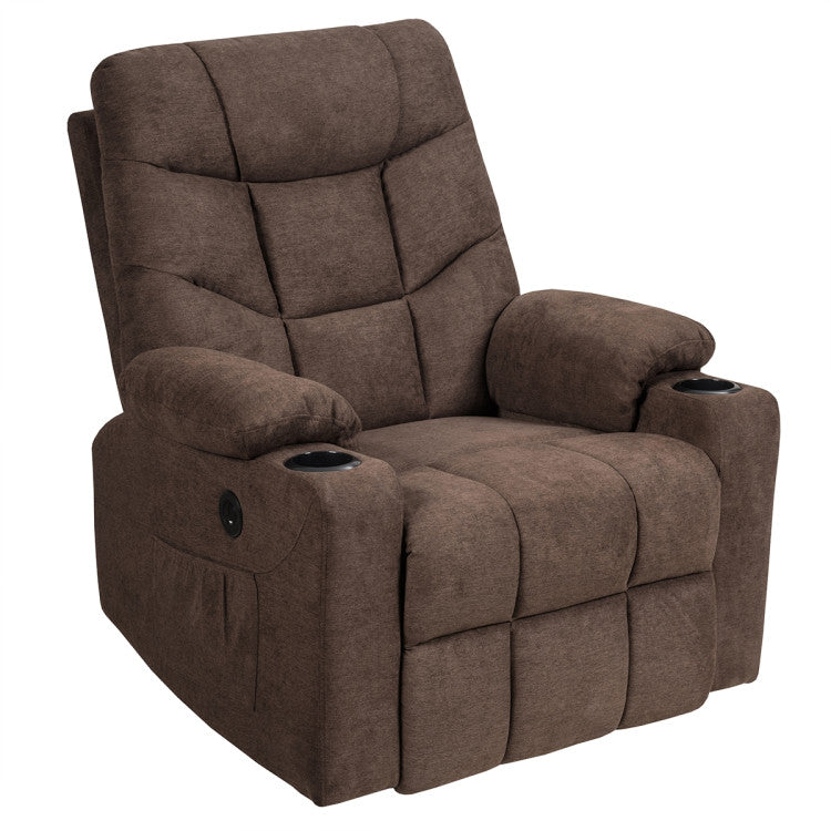 Electric Massage Recliner with 8-point Massage and USB Charging Port