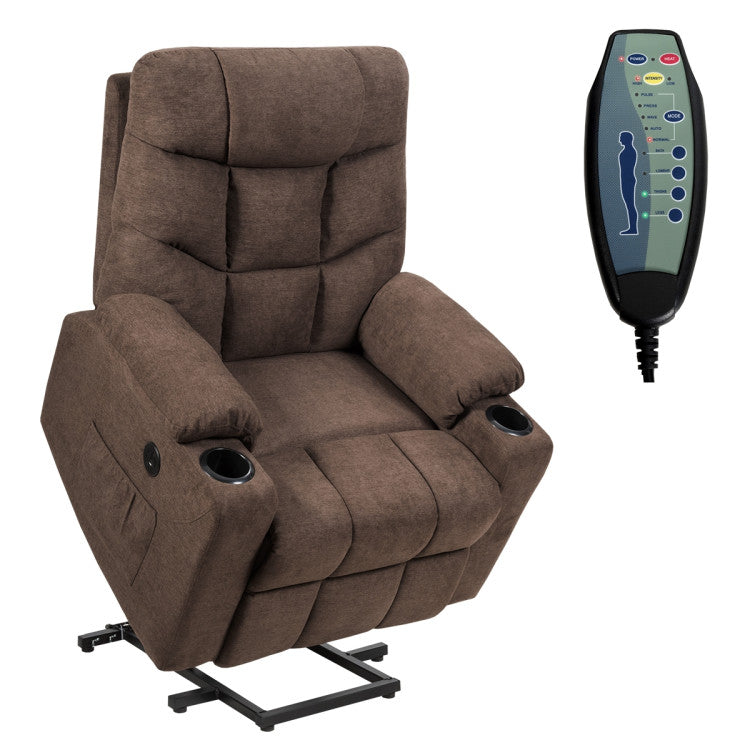 Electric Massage Recliner with 8-point Massage and USB Charging Port