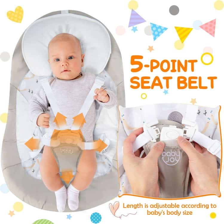 Foldable & Portable Electric Baby Rocking Chair with Adjustable Backrest