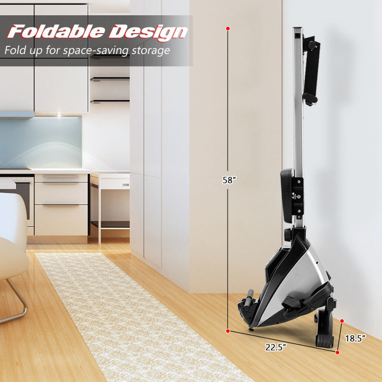 Folding Magnetic Rowing Machine with Adjustable Oxygen Resistance and LCD Display