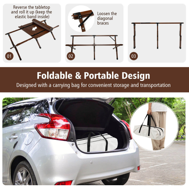 Folding Picnic Table with Carry Bag for Camping, BBQ and Patio