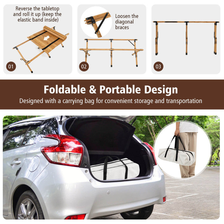 Folding Picnic Table with Carry Bag for Camping, BBQ and Patio