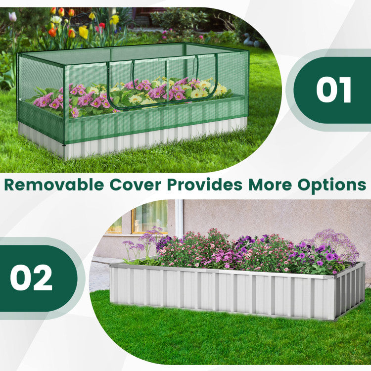 Galvanized Raised Garden Bed with Greenhouse Cover