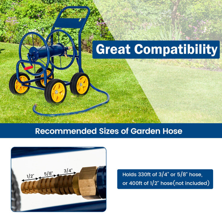Garden Water Hose Reel Cart with Wheels for Watering Plants, Washing cars and Bathing Pets