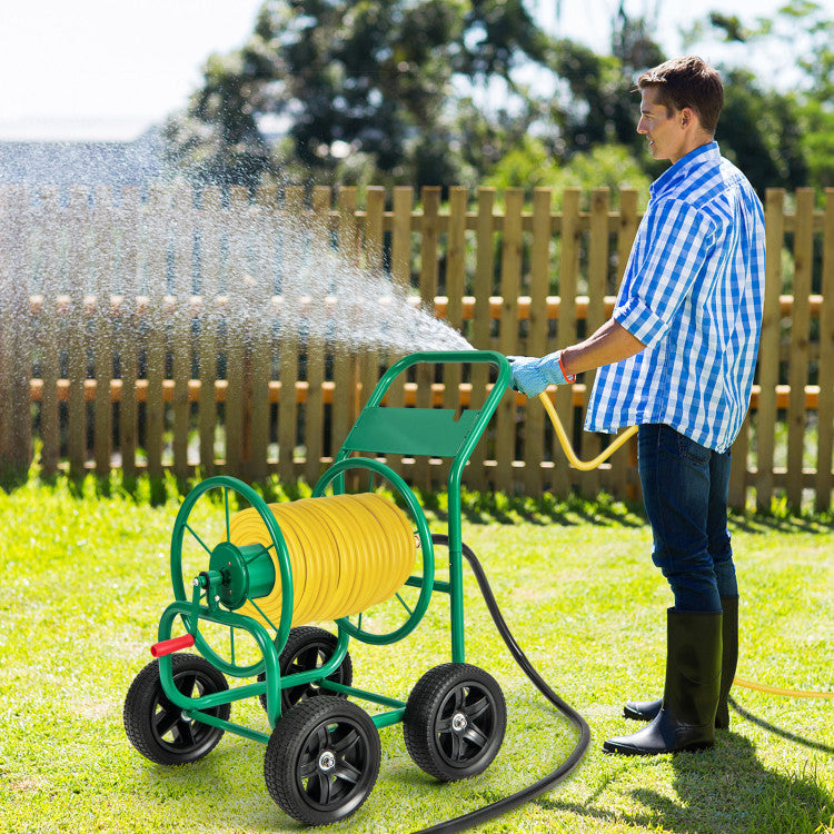 Garden Water Hose Reel Cart with Wheels for Watering Plants, Washing cars and Bathing Pets