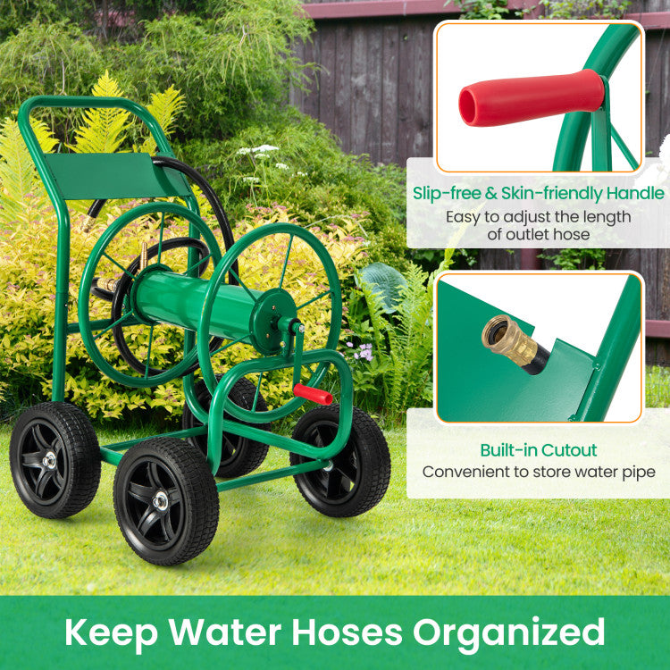 Garden Water Hose Reel Cart with Wheels for Watering Plants, Washing cars and Bathing Pets