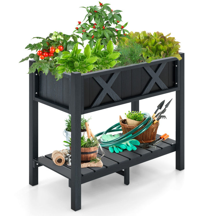 HIPS Raised Garden Bed Poly Wood Elevated Planter Box for Outdoor