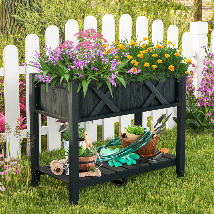 HIPS Raised Garden Bed Poly Wood Elevated Planter Box for Outdoor