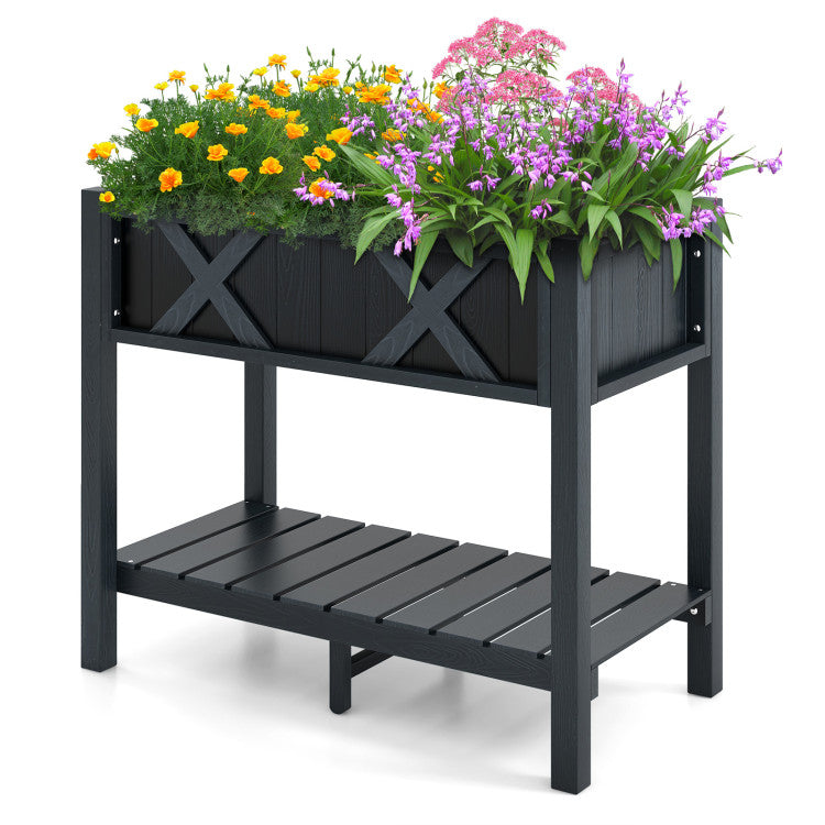 HIPS Raised Garden Bed Poly Wood Elevated Planter Box for Outdoor