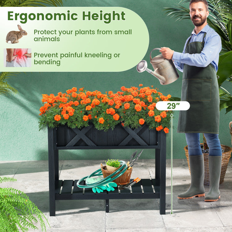 HIPS Raised Garden Bed Poly Wood Elevated Planter Box for Outdoor