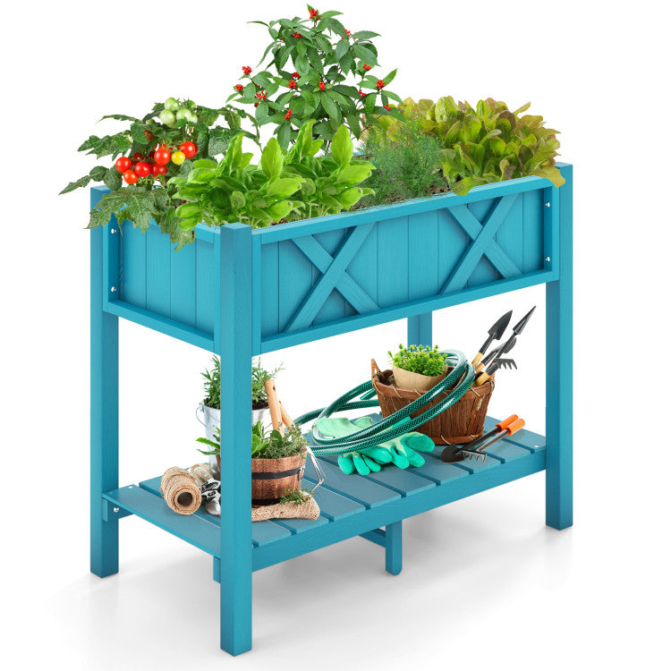 HIPS Raised Garden Bed Poly Wood Elevated Planter Box for Outdoor