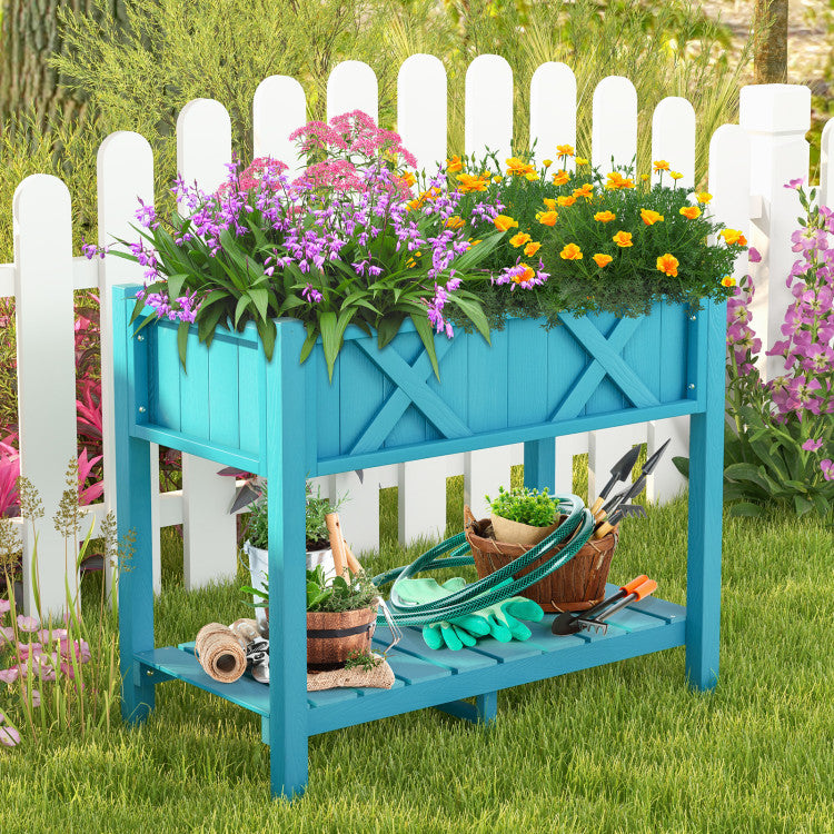 HIPS Raised Garden Bed Poly Wood Elevated Planter Box for Outdoor