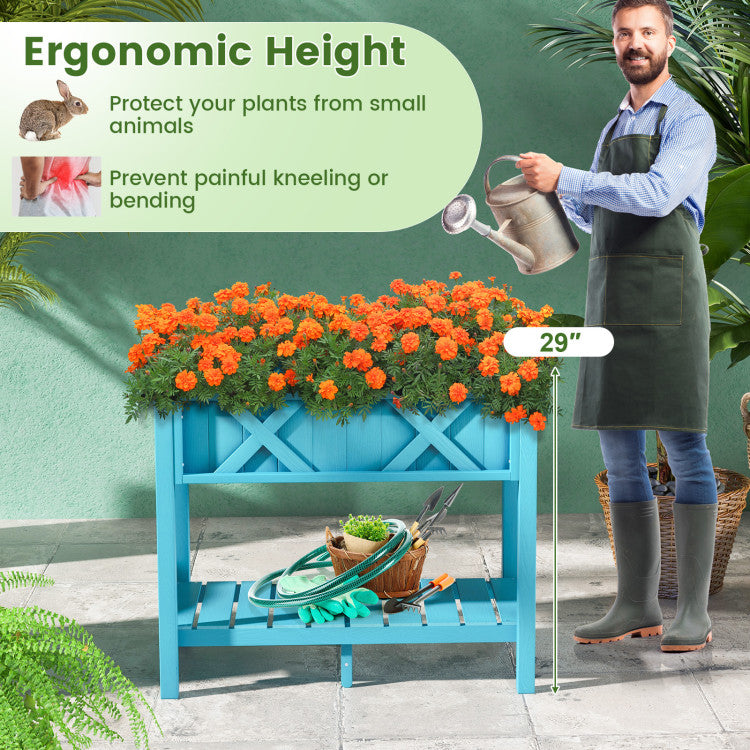 HIPS Raised Garden Bed Poly Wood Elevated Planter Box for Outdoor