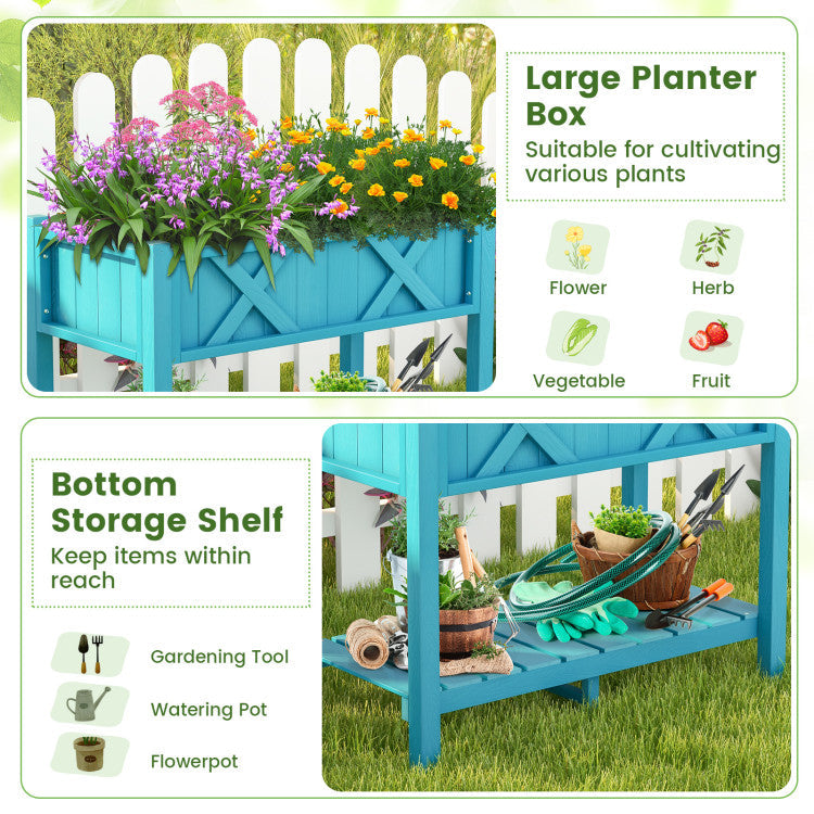 HIPS Raised Garden Bed Poly Wood Elevated Planter Box for Outdoor