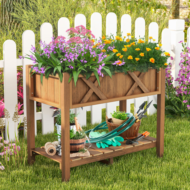 HIPS Raised Garden Bed Poly Wood Elevated Planter Box for Outdoor