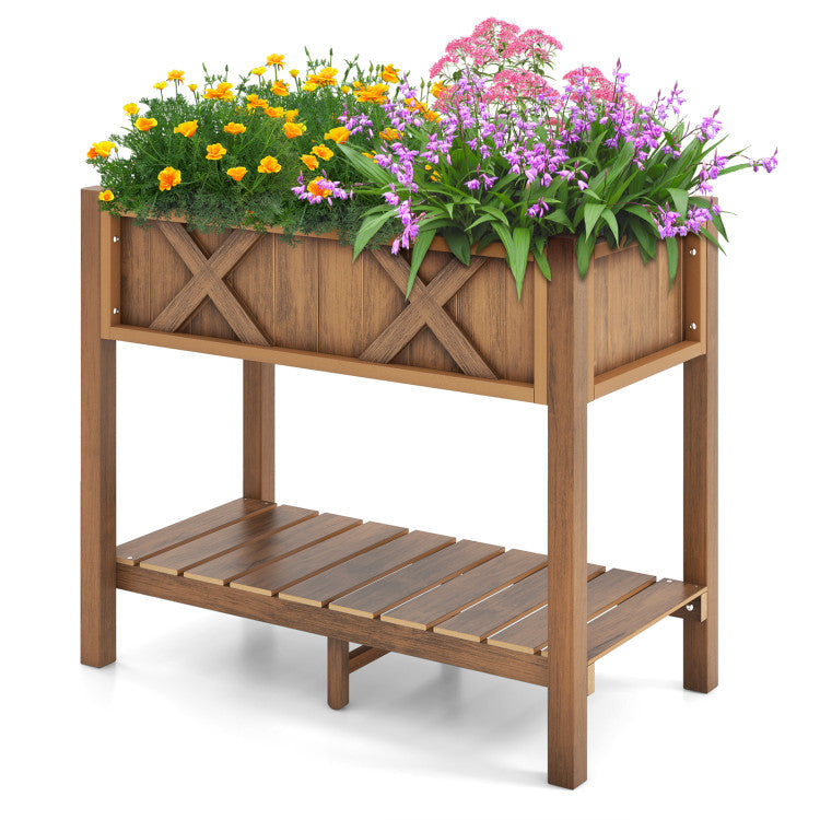 HIPS Raised Garden Bed Poly Wood Elevated Planter Box for Outdoor