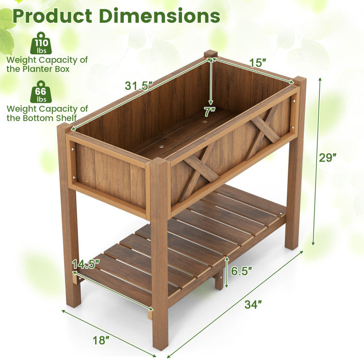 HIPS Raised Garden Bed Poly Wood Elevated Planter Box for Outdoor