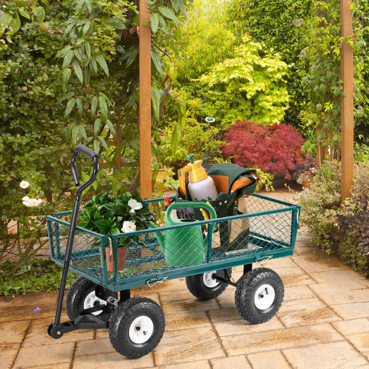 Heavy Duty Foldable Garden Cart Wagon Wheelbarrow for outdoor transport and loading