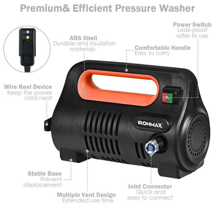 High Power Portable Pressure Washer Machine with Adjustable Nozzle for Car Cleaning