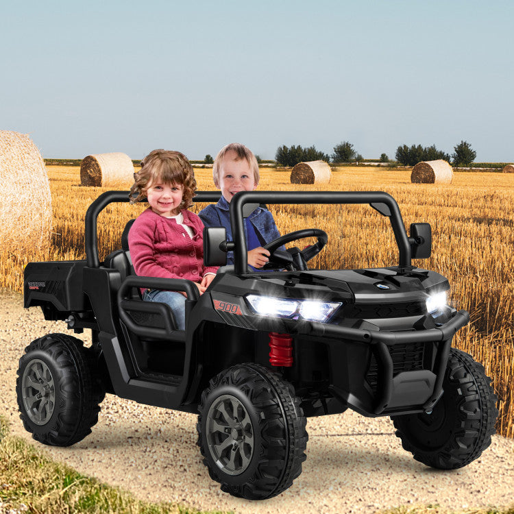 Kids Ride On Truck Car with Remote Control and 2 Seaters