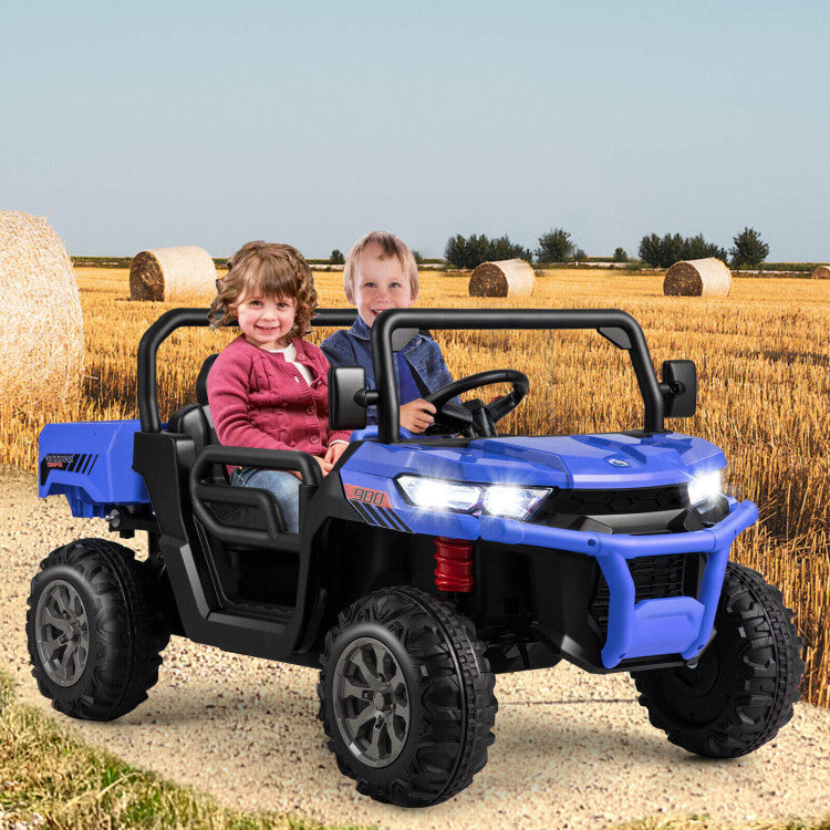 Kids Ride On Truck Car with Remote Control and 2 Seaters