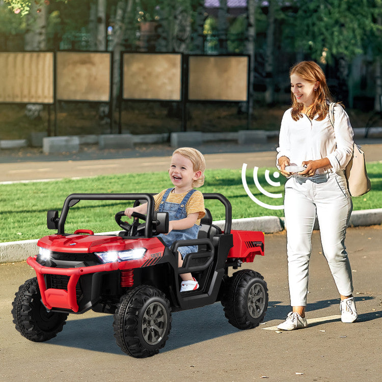 Kids Ride On Truck Car with Remote Control and 2 Seaters