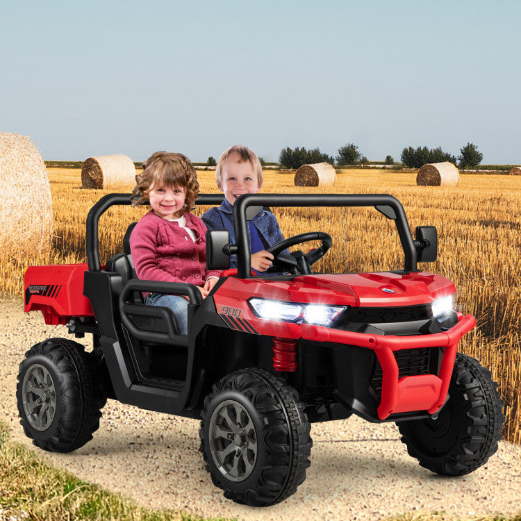 Kids Ride On Truck Car with Remote Control and 2 Seaters