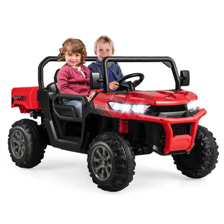 Kids Ride On Truck Car with Remote Control and 2 Seaters