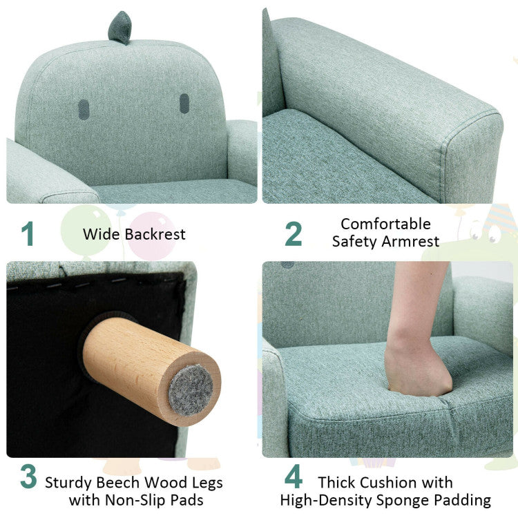 Kids Sofa with Armrest and Thick Cushion for Playrooms, Living rooms and Kindergarten