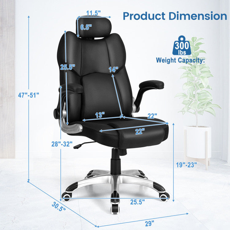 Kneading Back Massage Office Chair with Adjustable Heights and Headrest