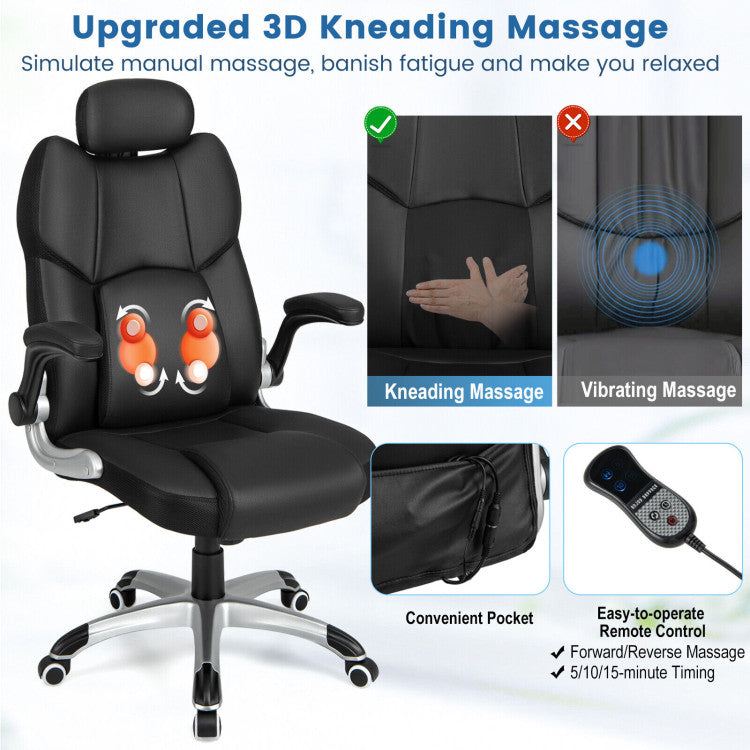 Kneading Back Massage Office Chair with Adjustable Heights and Headrest