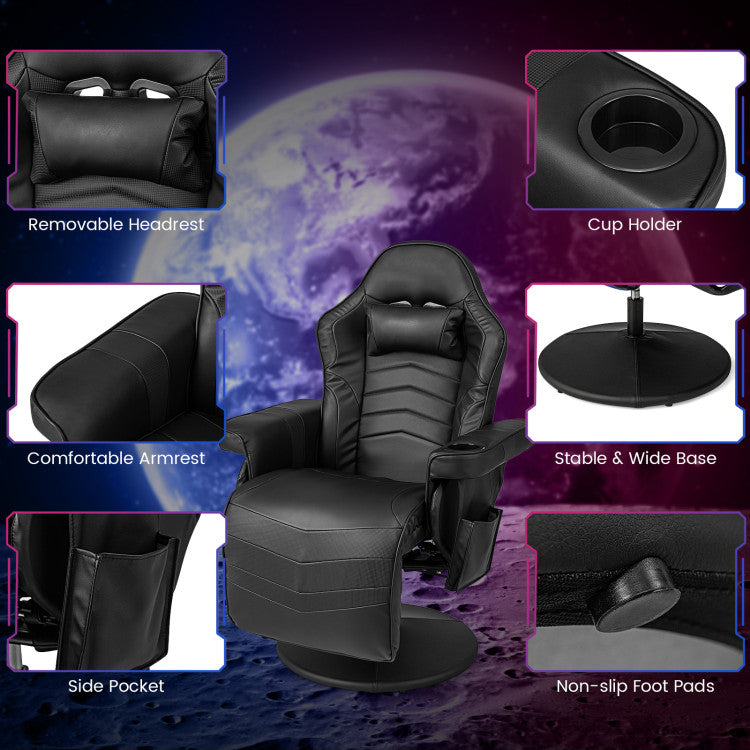 Massage Gaming Recliner Chair with Adjustable Height and 8 Modes