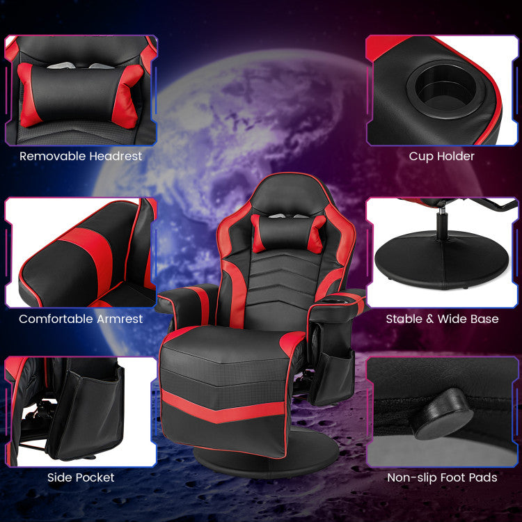 Massage Gaming Recliner Chair with Adjustable Height and 8 Modes