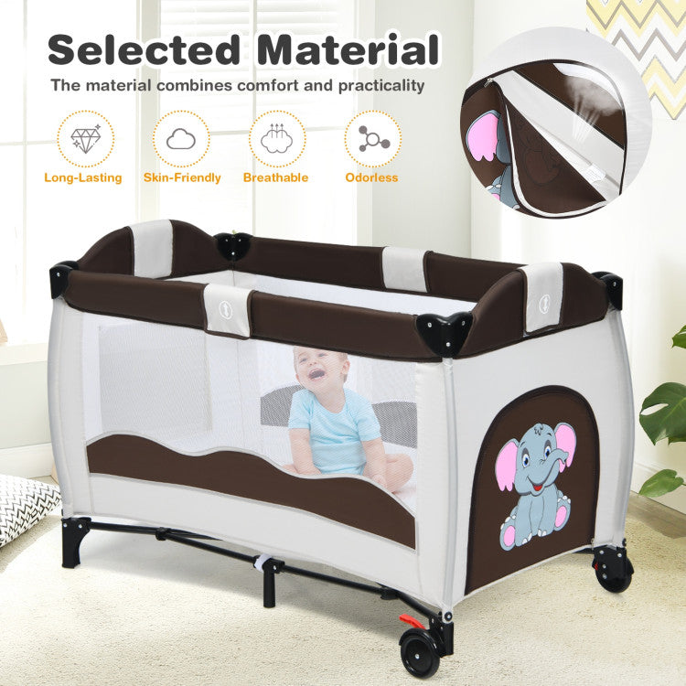 Nursery Center Playard Baby Crib Set Portable Nest Bed with Toys