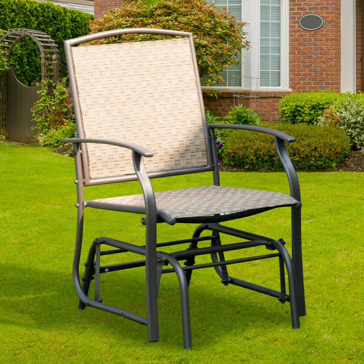 Outdoor Swing Single Glider Chair Rocking Seating for Patio and Garden